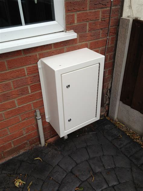 how to fit a surface mounted electric meter box|external electric meter cupboard.